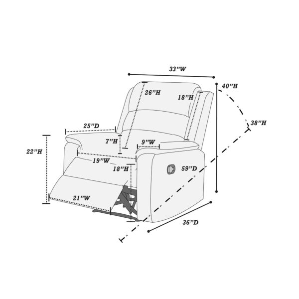 Sillon Reclinable Manual y Reclinable Individual - Imagen 11