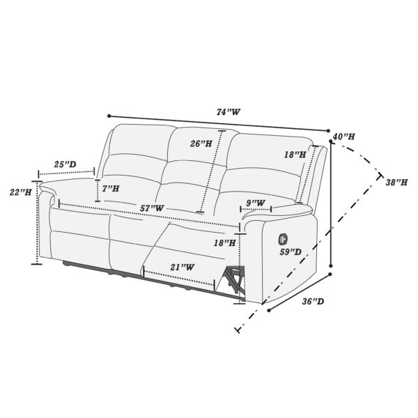 Sillon Reclinable Manual y Reclinable Individual - Imagen 12